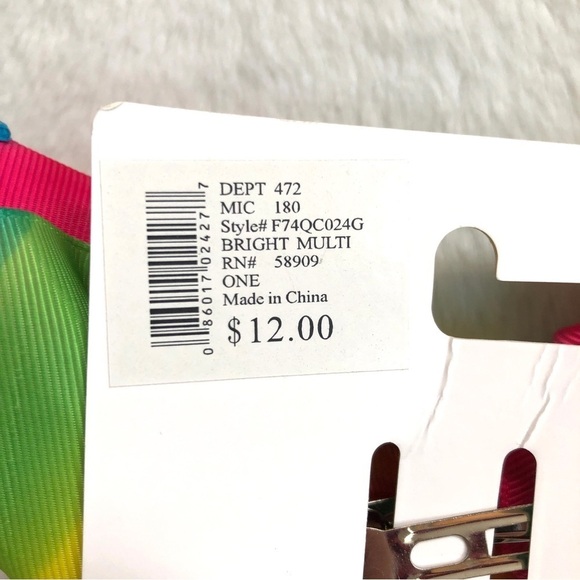 ⭐️ 5 for $25 Copper Key Bright Multicolor Girls’ Ribbon Hair Clip - Picture 4 of 5